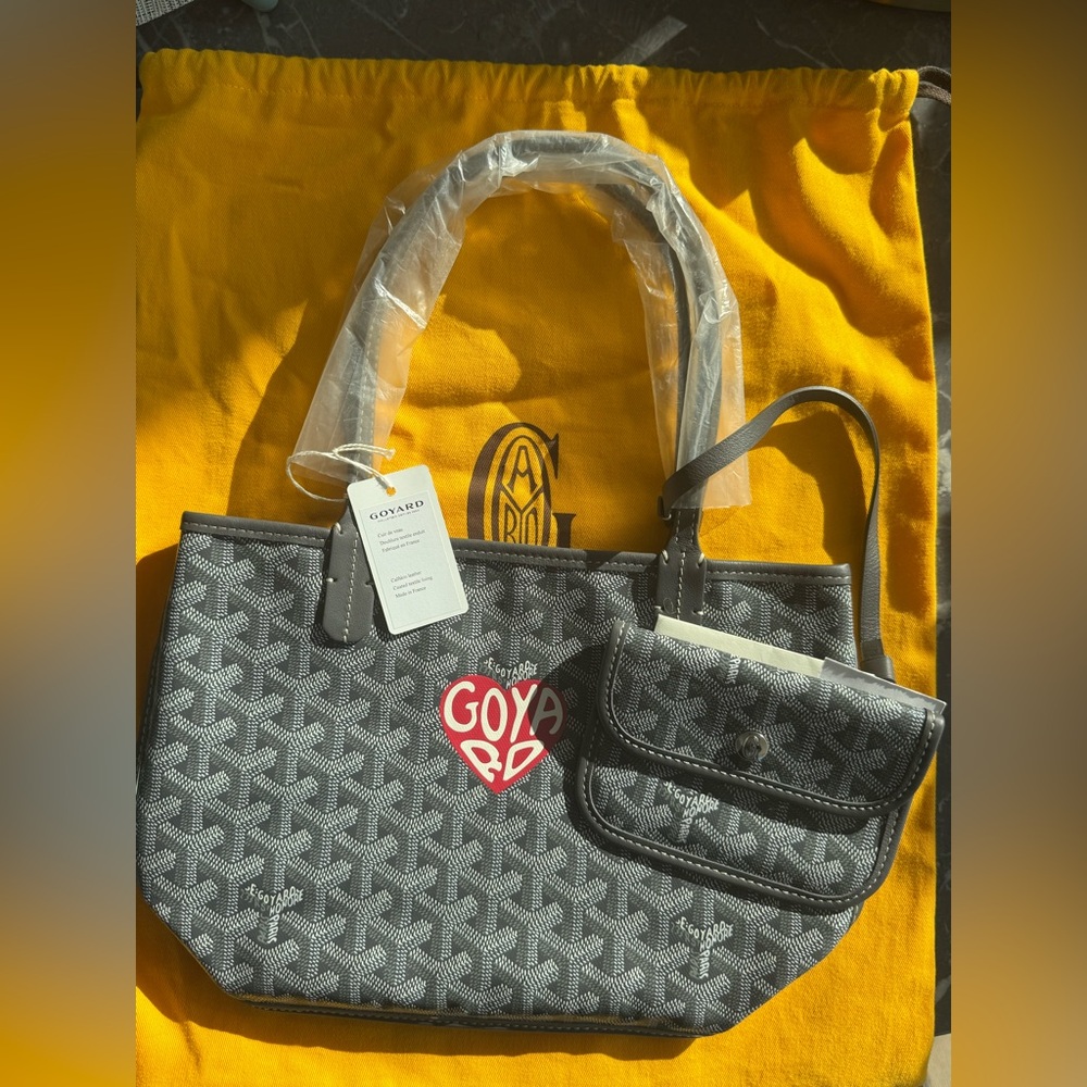 New Goyard Mini Anjou Gray With Heart Limited Edition